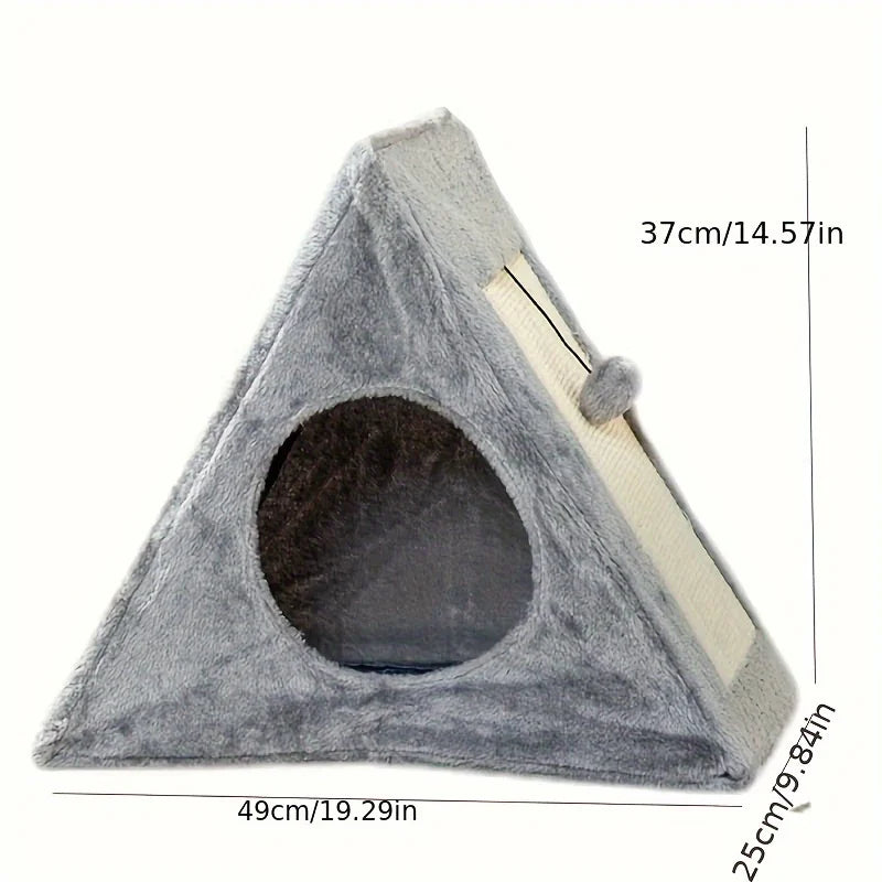 NONECN Cat Bed With Plush Toy Ball Scratching Board