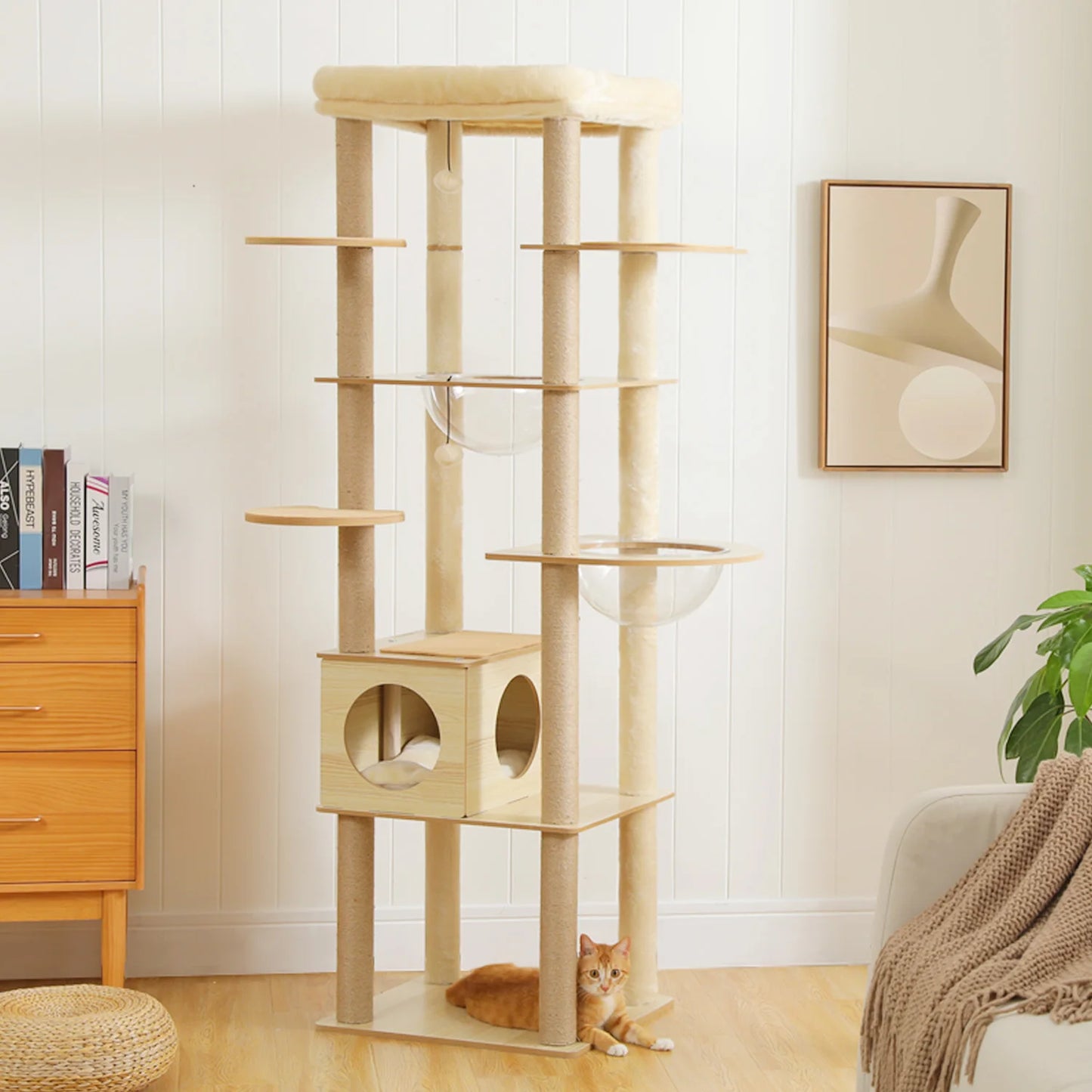 Pawz Multi Level Cat Tree With Scratching Posts And Hammock