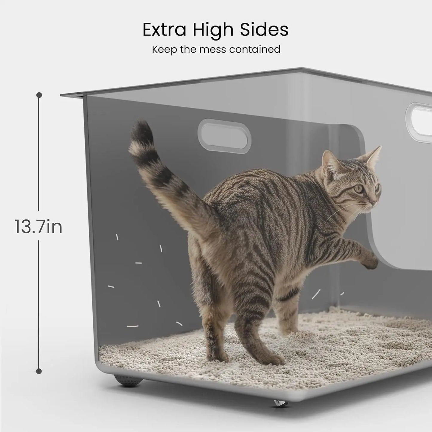 Stainless Steel Cat Litter Box With High Sides And Wheels