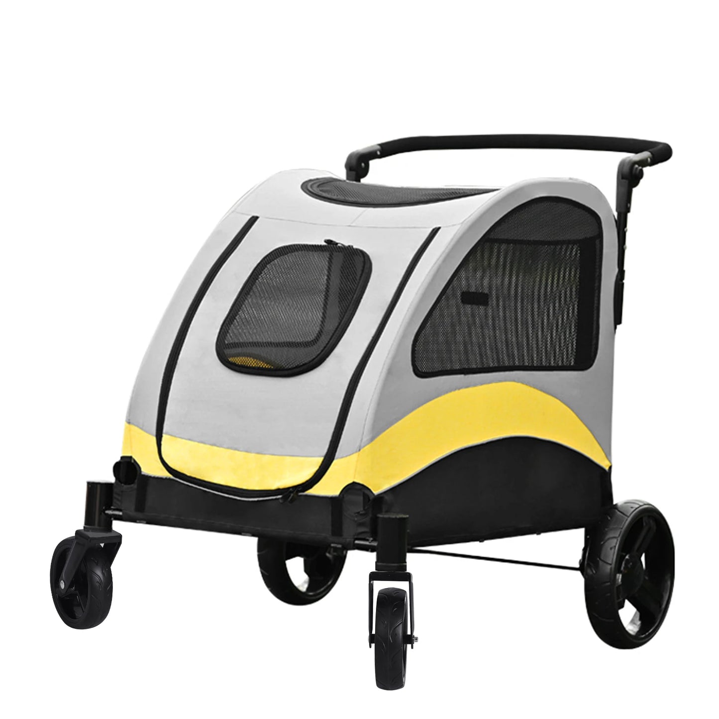Portable Dog Stroller Foldable Travel Carriage For Outdoors Breathable Carrier