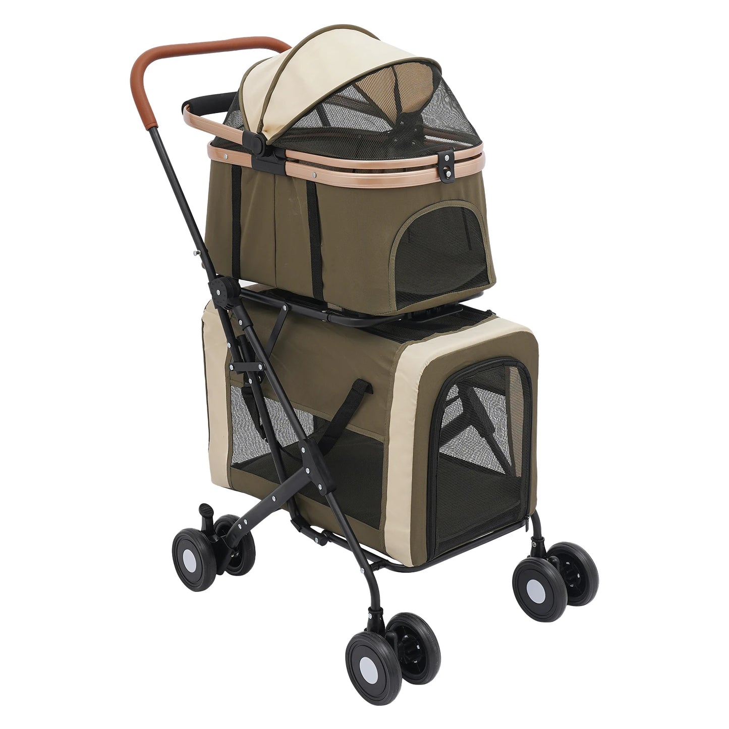 Bymaocar Foldable Pet Stroller For Small Medium Pets With Sunshade