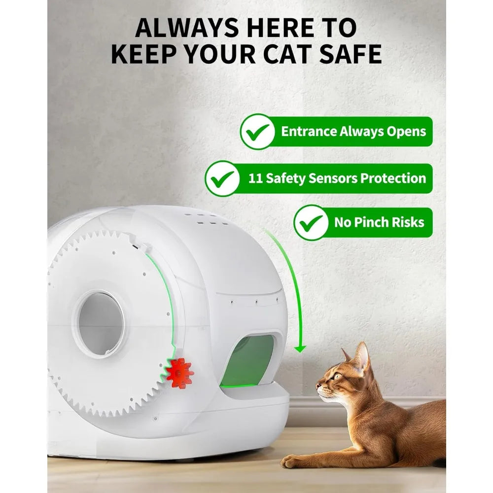 Automatic Self-Cleaning Cat Litter Box With App Control And Sensors