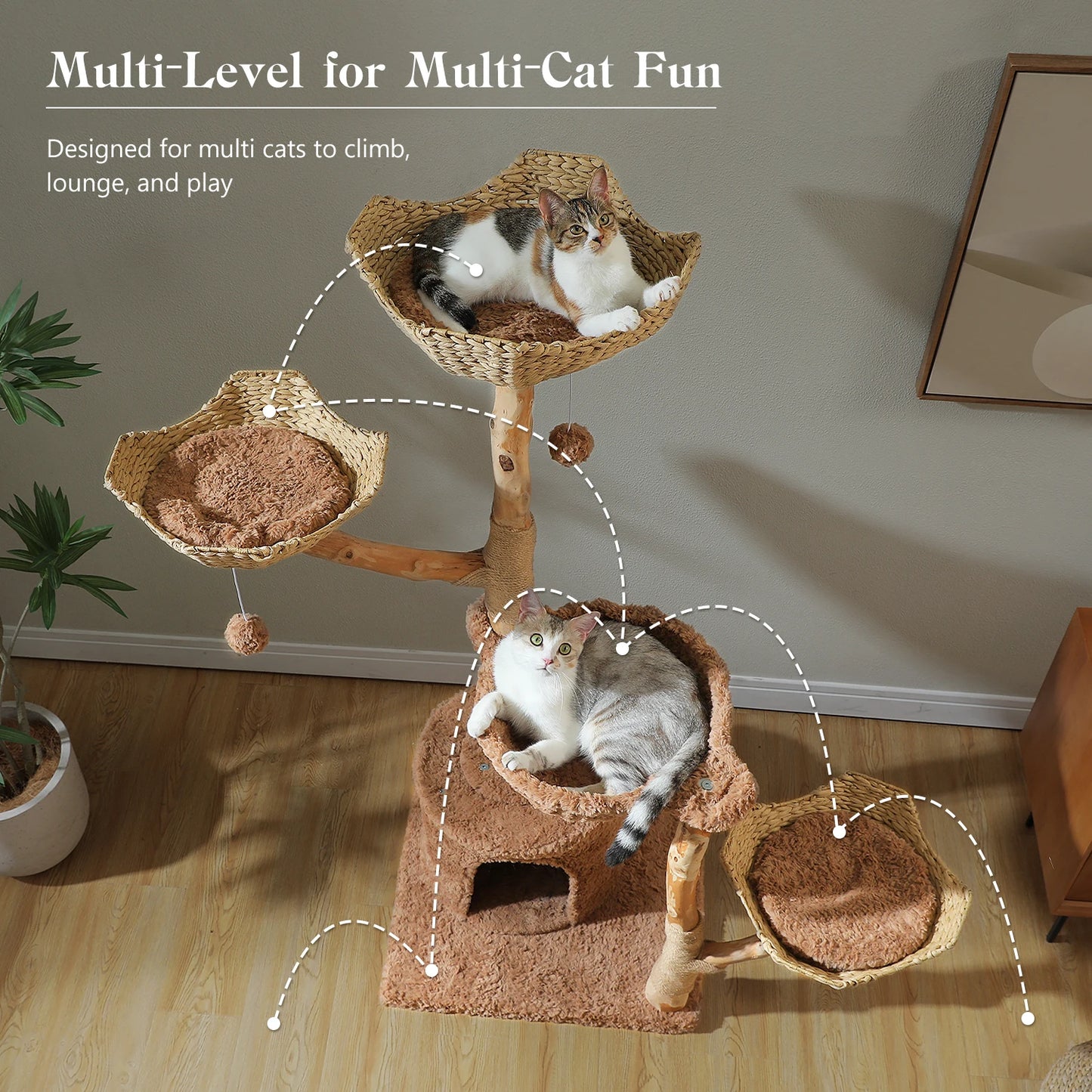 Pawz Road Indoor Cat Tree Tower With Sisal Scratching Post