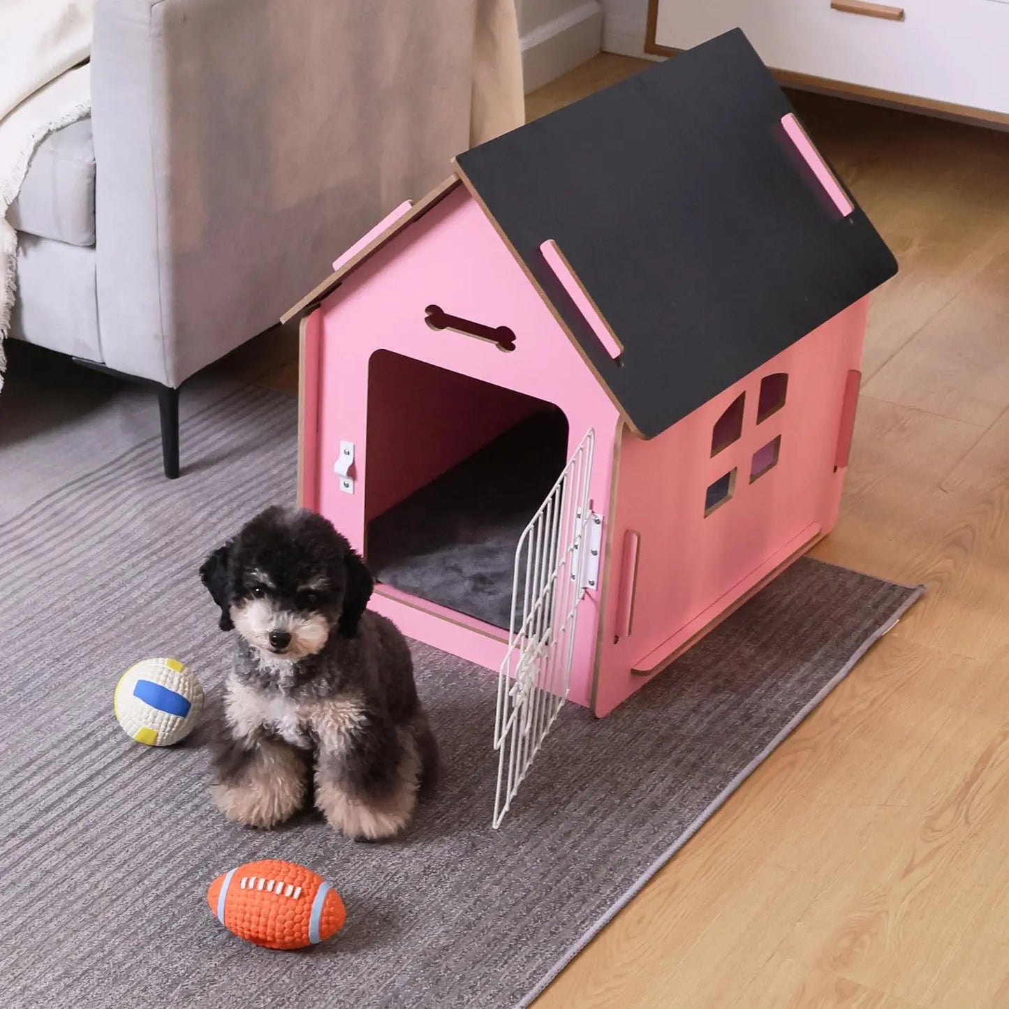 Cozy Wooden Indoor Pet House for Small Pets with Vents
