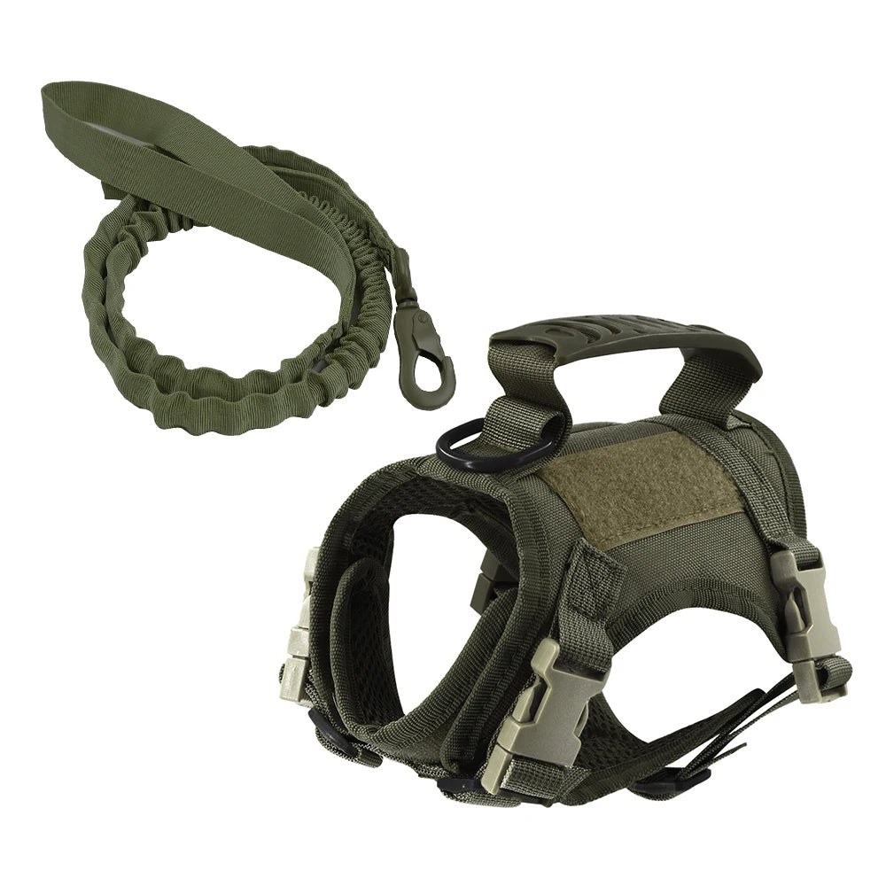 PETRAVEL Tactical Puppy Harness Leash Set For Small Dogs
