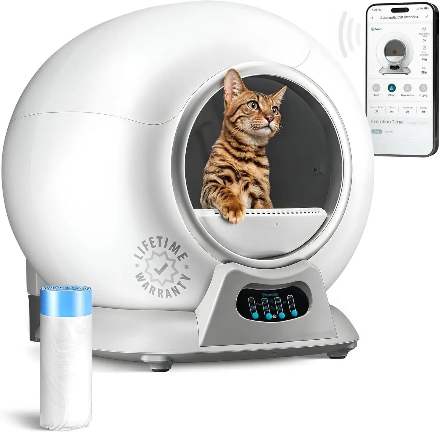Self Cleaning Litter Box With Auto Safety Sensors For Cats