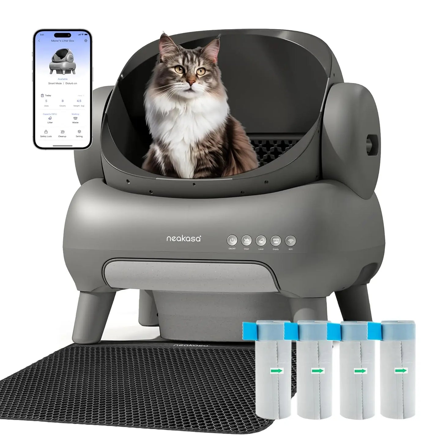 M1 Plus Self Cleaning Automatic Cat Litter Box Bundle With Odor Control