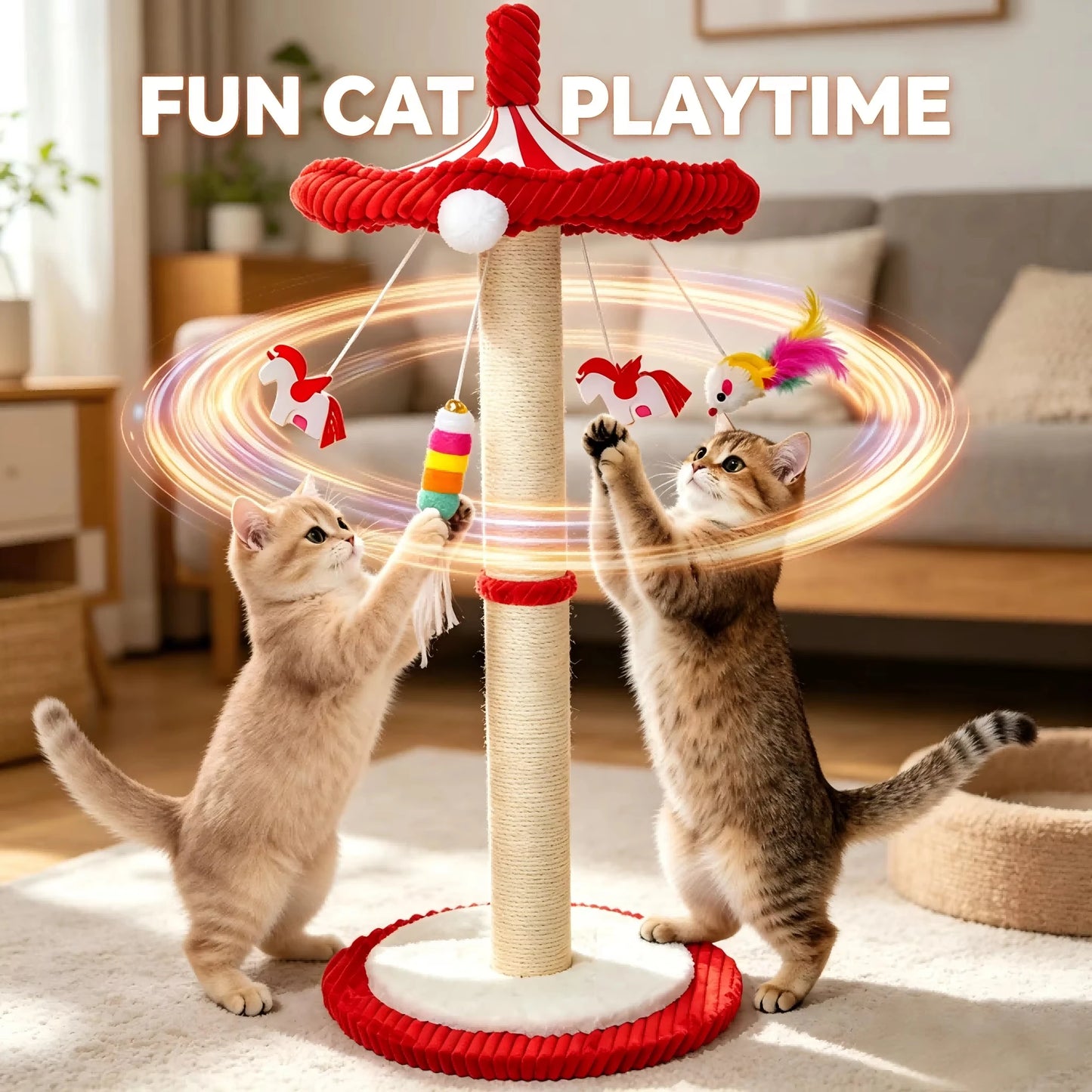 CWV Interactive Cat Tree With Rotating Feather Teaser Post