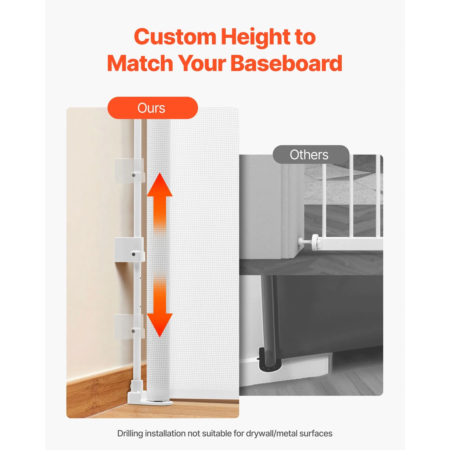SucceBuy Retractable Baby Gate With Walk Through Safety Lock
