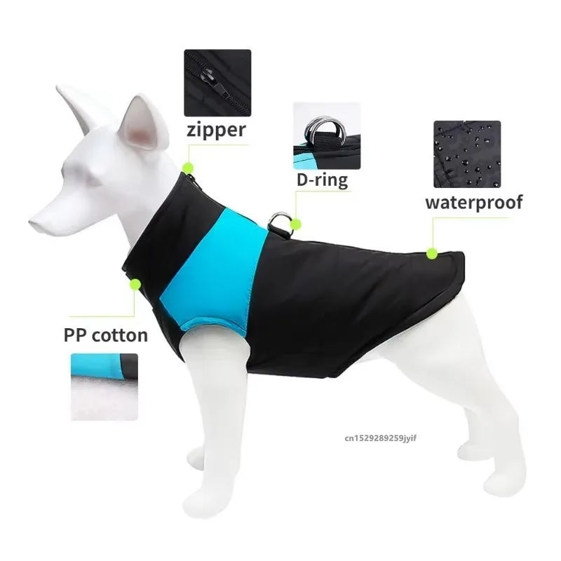 NONECN Waterproof Warm Dog Coat Winter Jacket Padded Zipper For Dogs