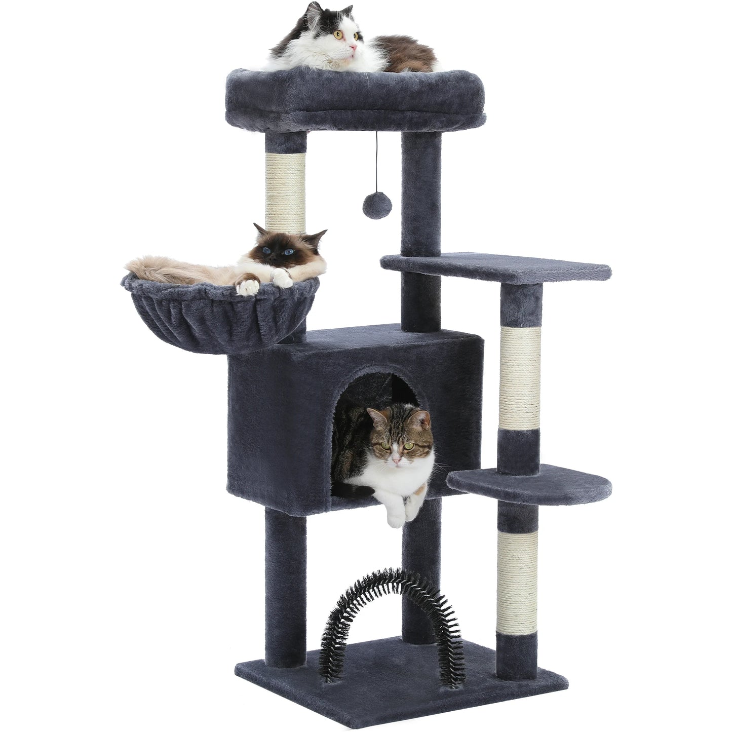 PAWZ Road Cat Tree With Toy Tower And Plush Hammock