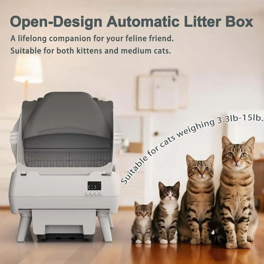 Cat Self Cleaning Litter Box With App Control Health Monitor