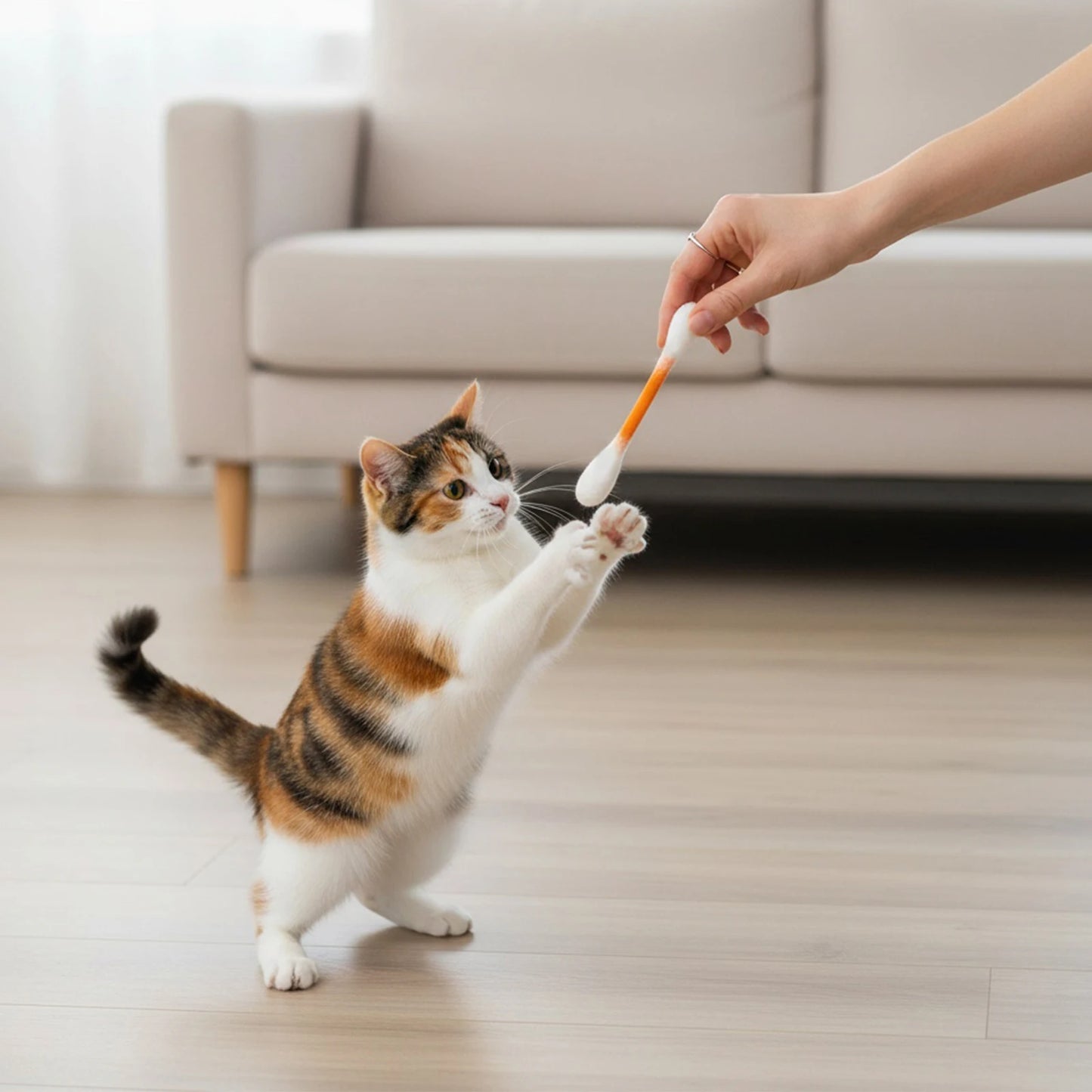 Giant Catnip Cotton Swab Toy for Teeth Cleaning Felt