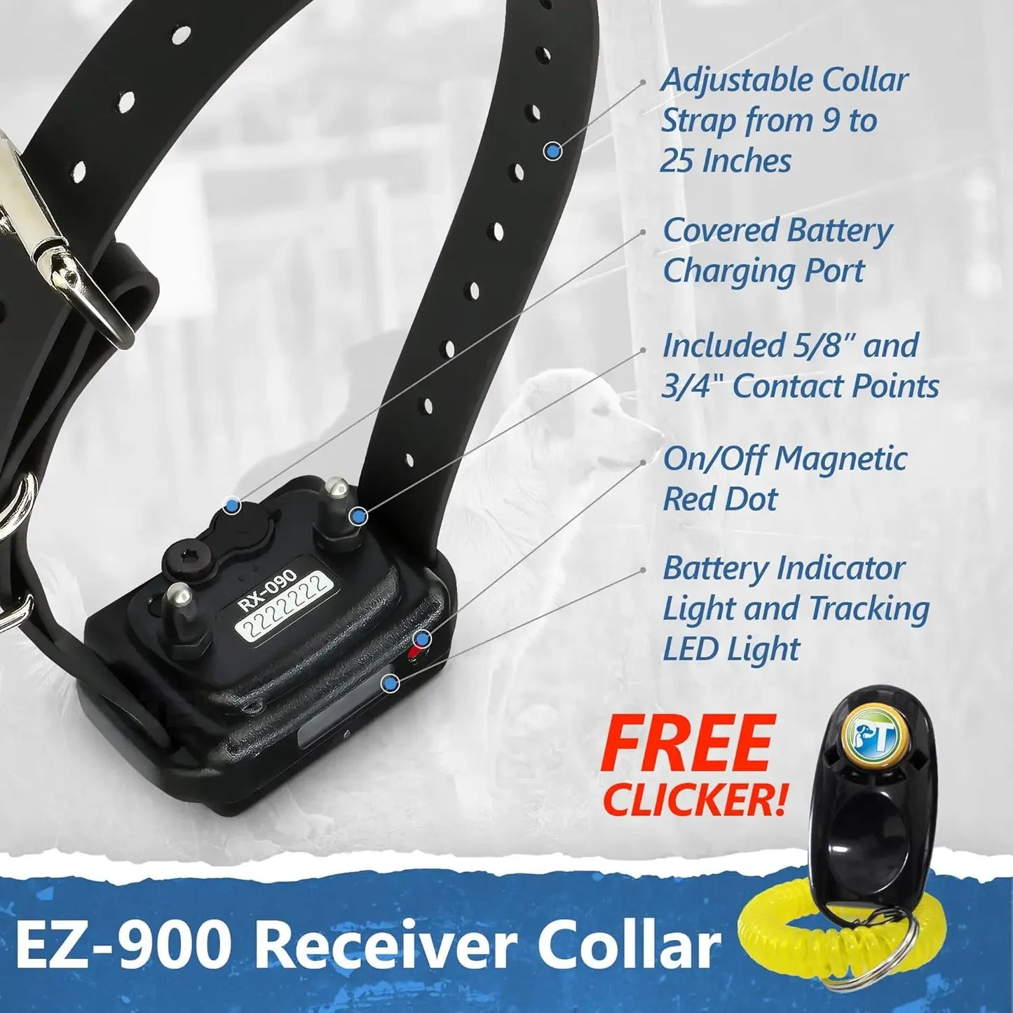 EZ900 Dog Training E Collar Remote Waterproof Half Mile Range