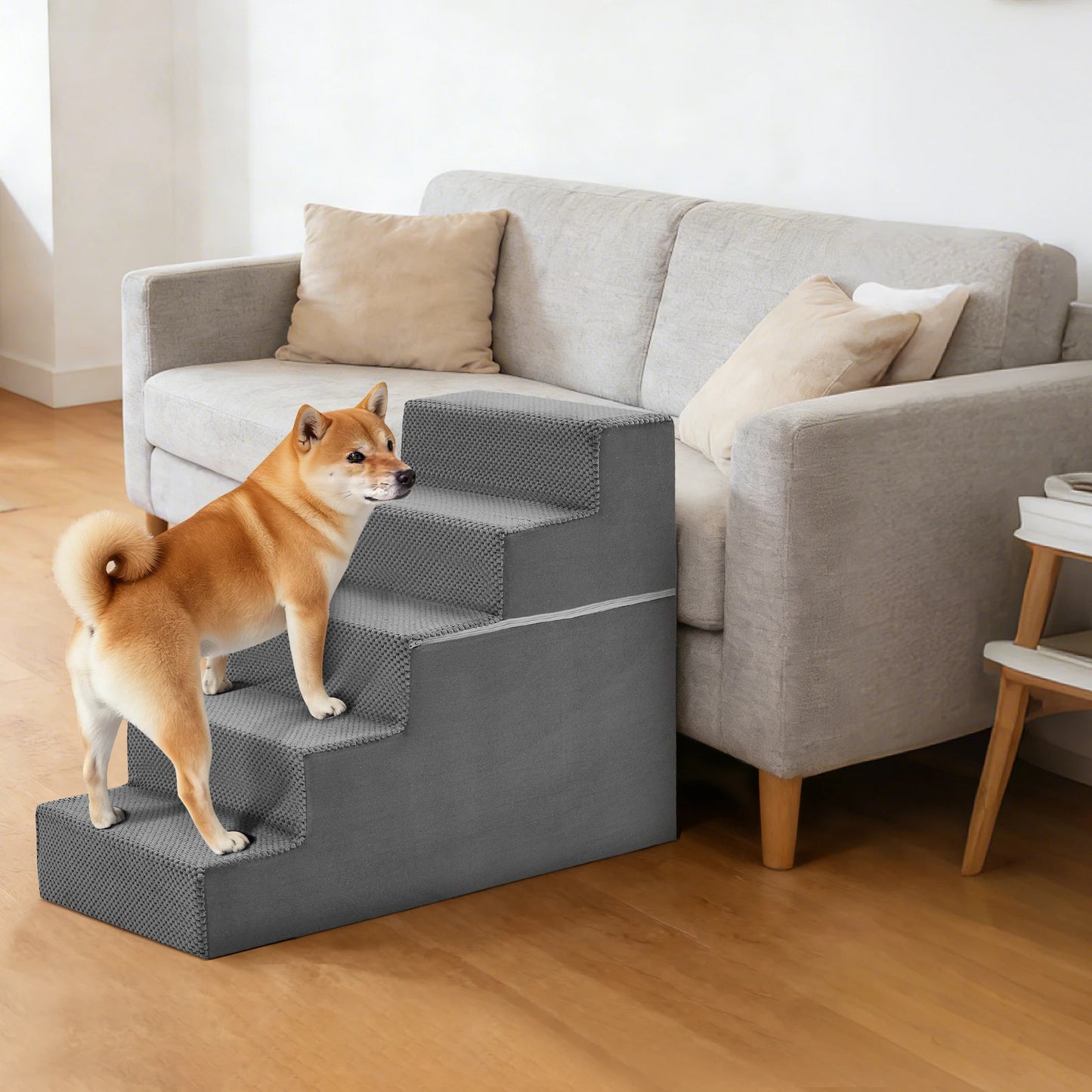 Three To Five Right Angled FoamNonSlip Dog Staircase Ramp