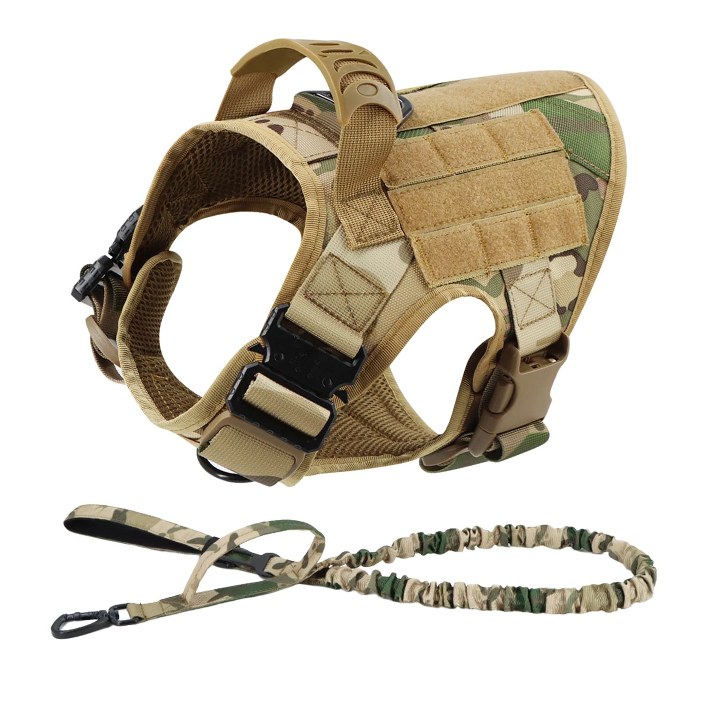 Tactical Dog Harness Leash Set For Large Dogs Vest Handle