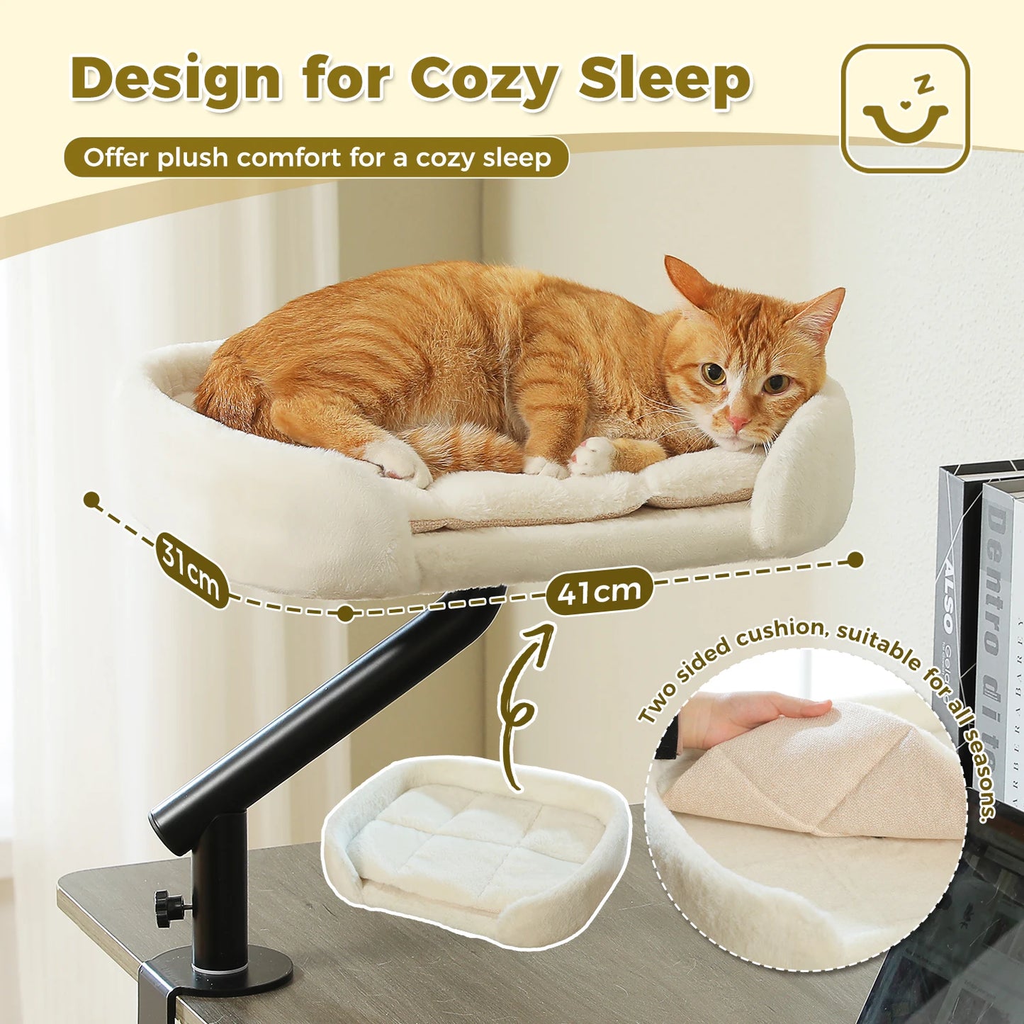 PAWZ Road Cat Desk Bed With Rotating Adjustable Stand