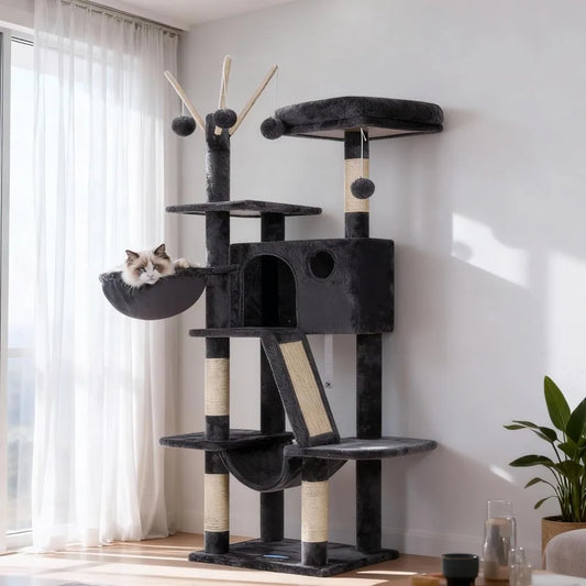 NBVCX Cat Tree Tower With Hammock Condo And Scratching Posts