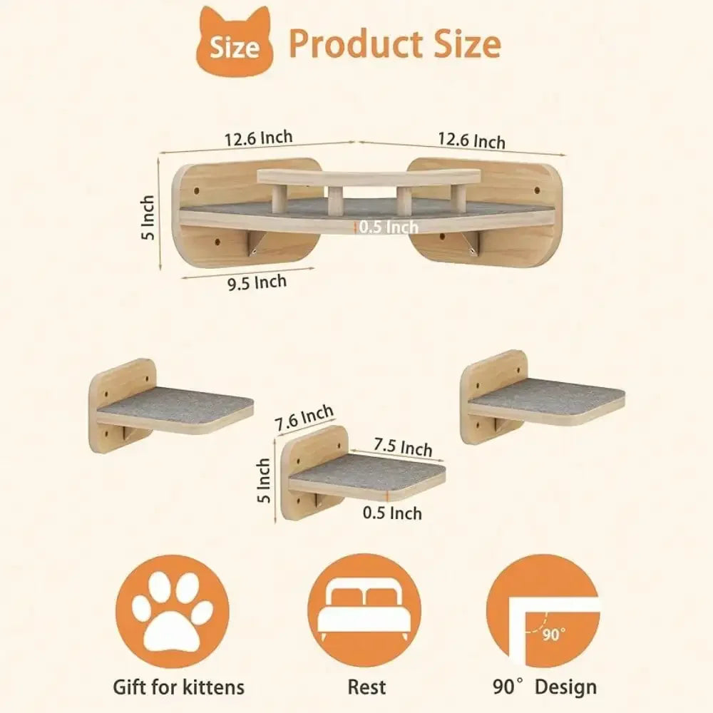 Cat Wall Furniture Corner Climbing Shelf Perches For Indoor Cats