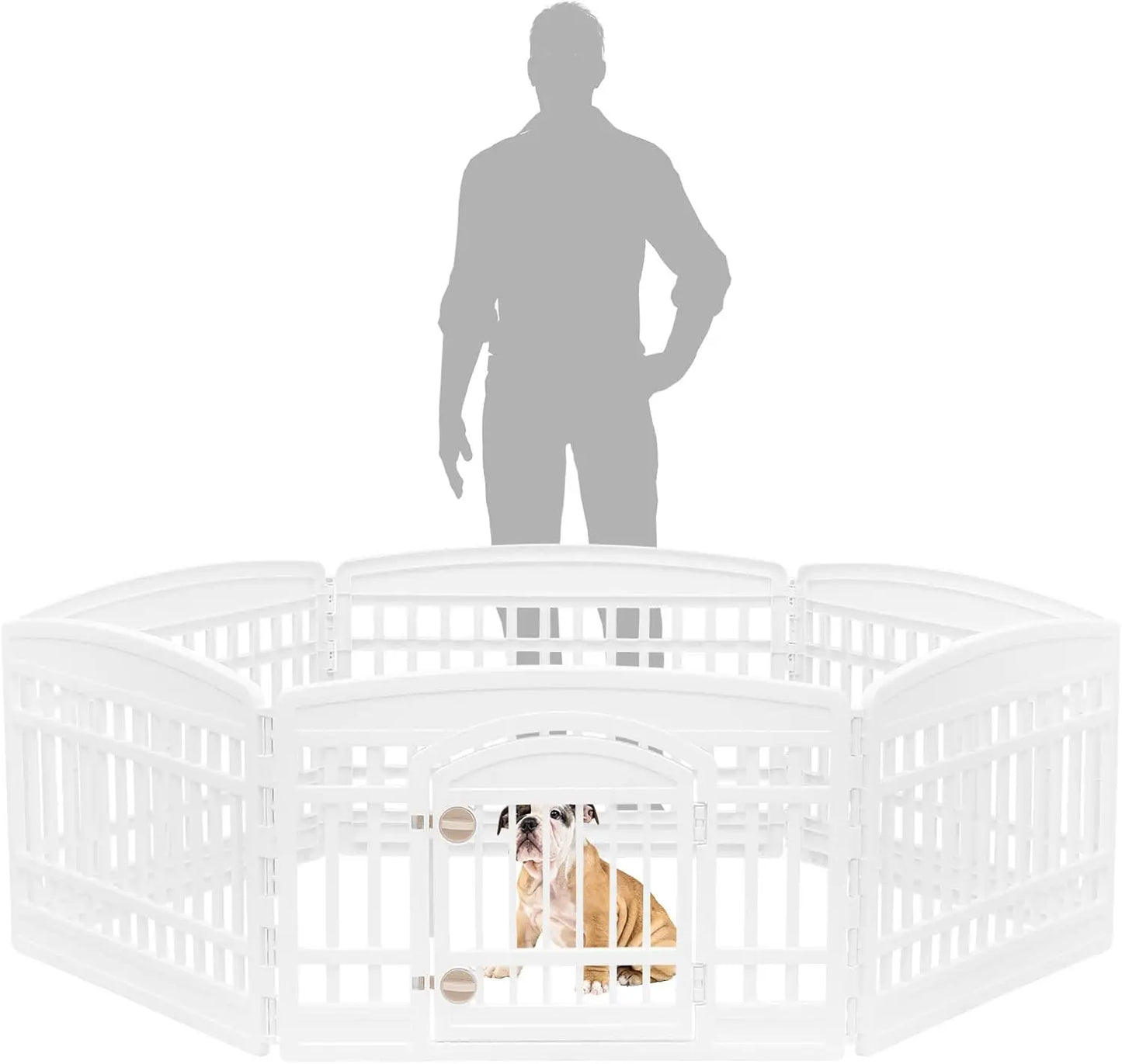 Dog Playpen 6-Panel With Door Indoor Pet Fence For Puppies