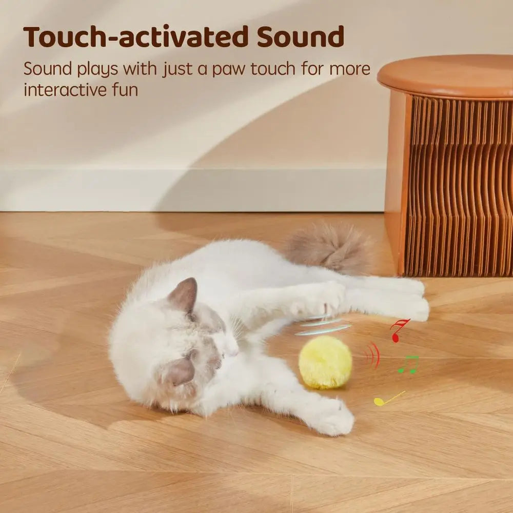 Chirping Cat Toys Balls With Catnip 3 Pack Interactive