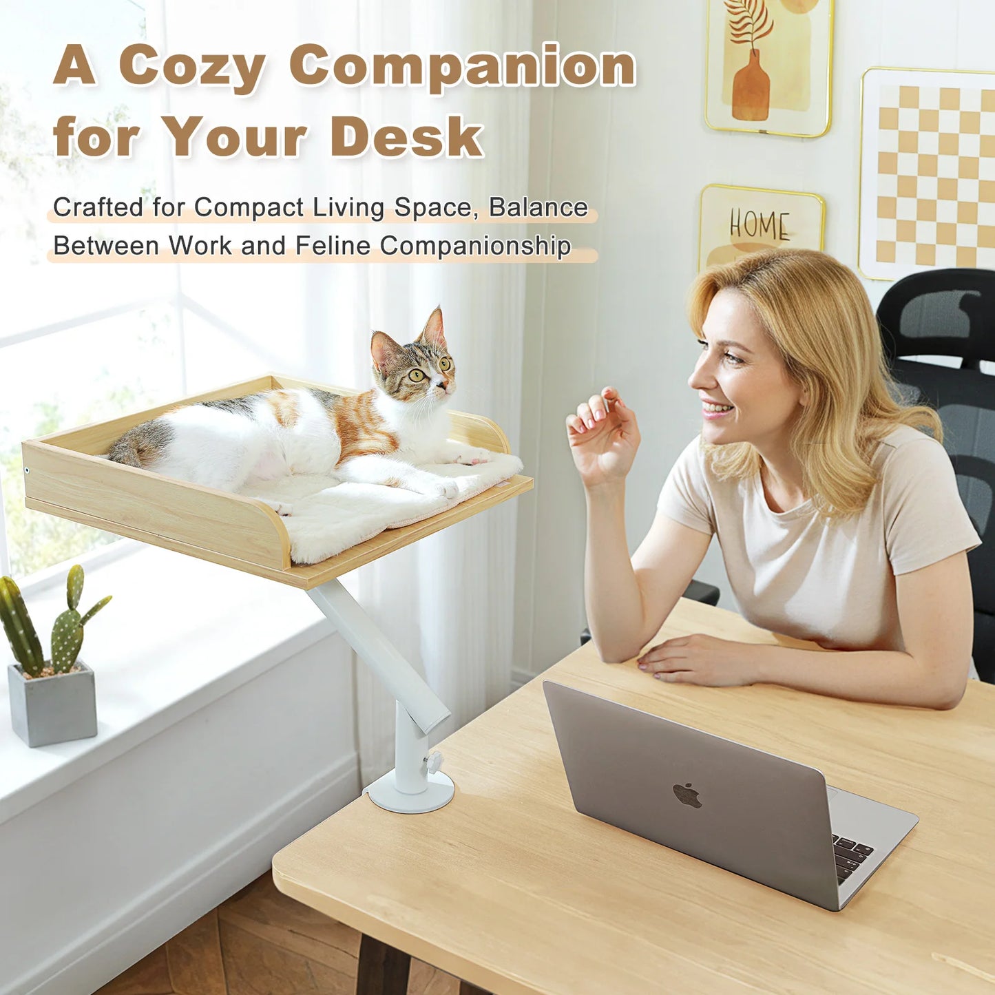 PAWZ Road Cat Desk Bed With Rotating Adjustable Stand