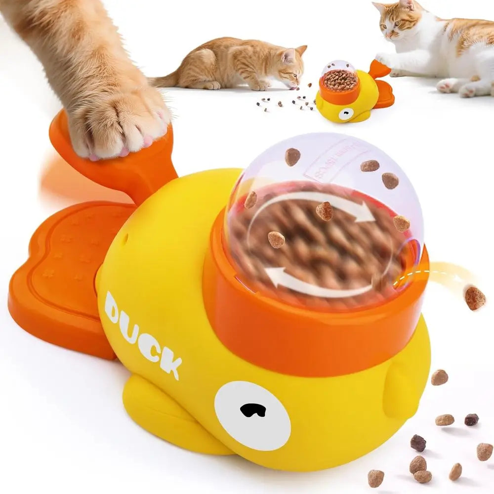 Interactive Cat Treat Dispenser And Puzzle Toy Slow Feeder