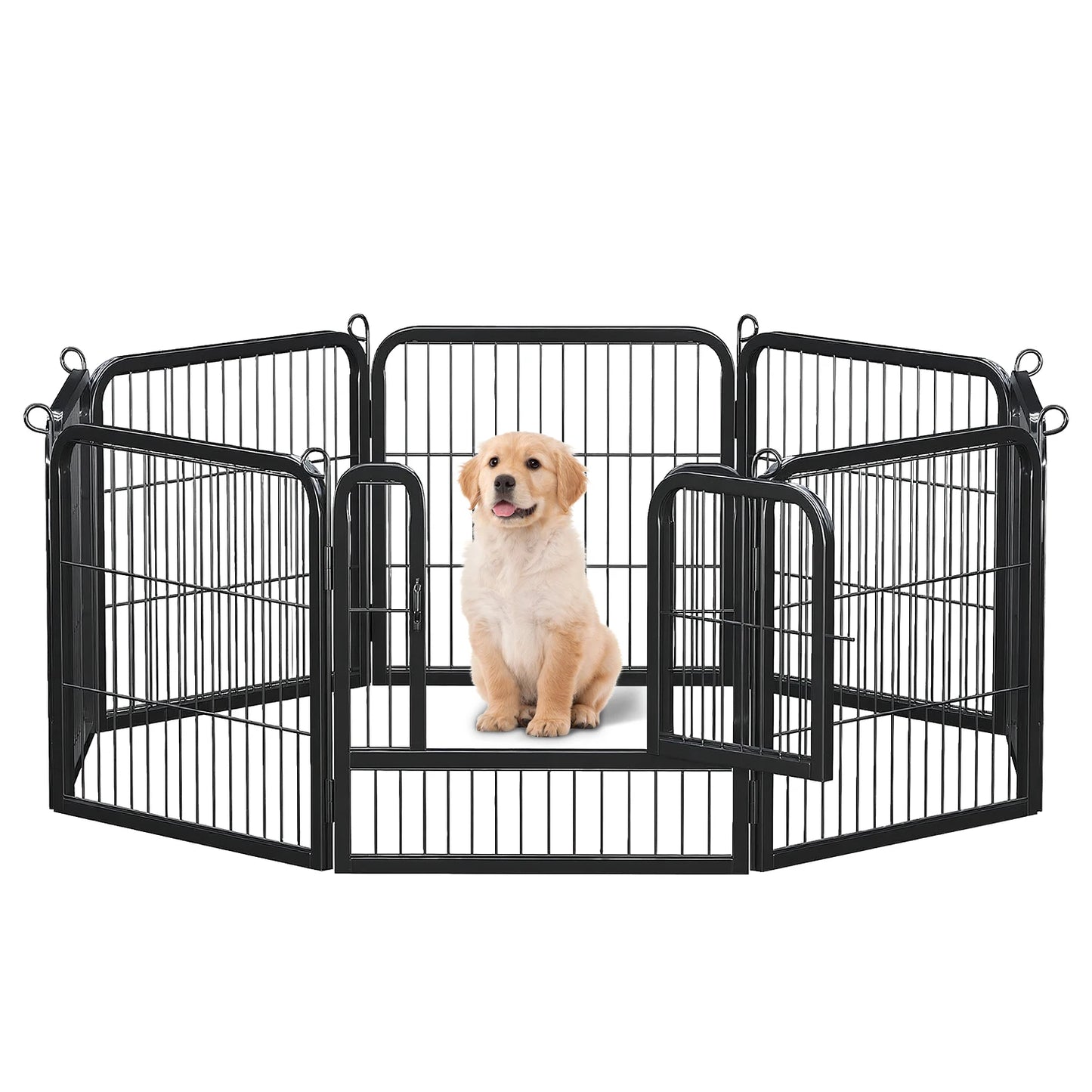 PEQULTI Heavy Duty Metal Puppy Playpen Indoor Outdoor