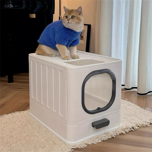 Leak Proof Enclosed Cat Litter Box Drawer Lid And Scoop