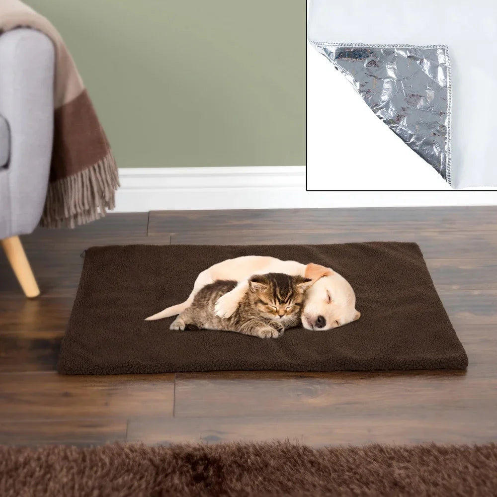 Self Heating Pet Pad For Dogs And Cats With Soft Washable Sherpa Cover