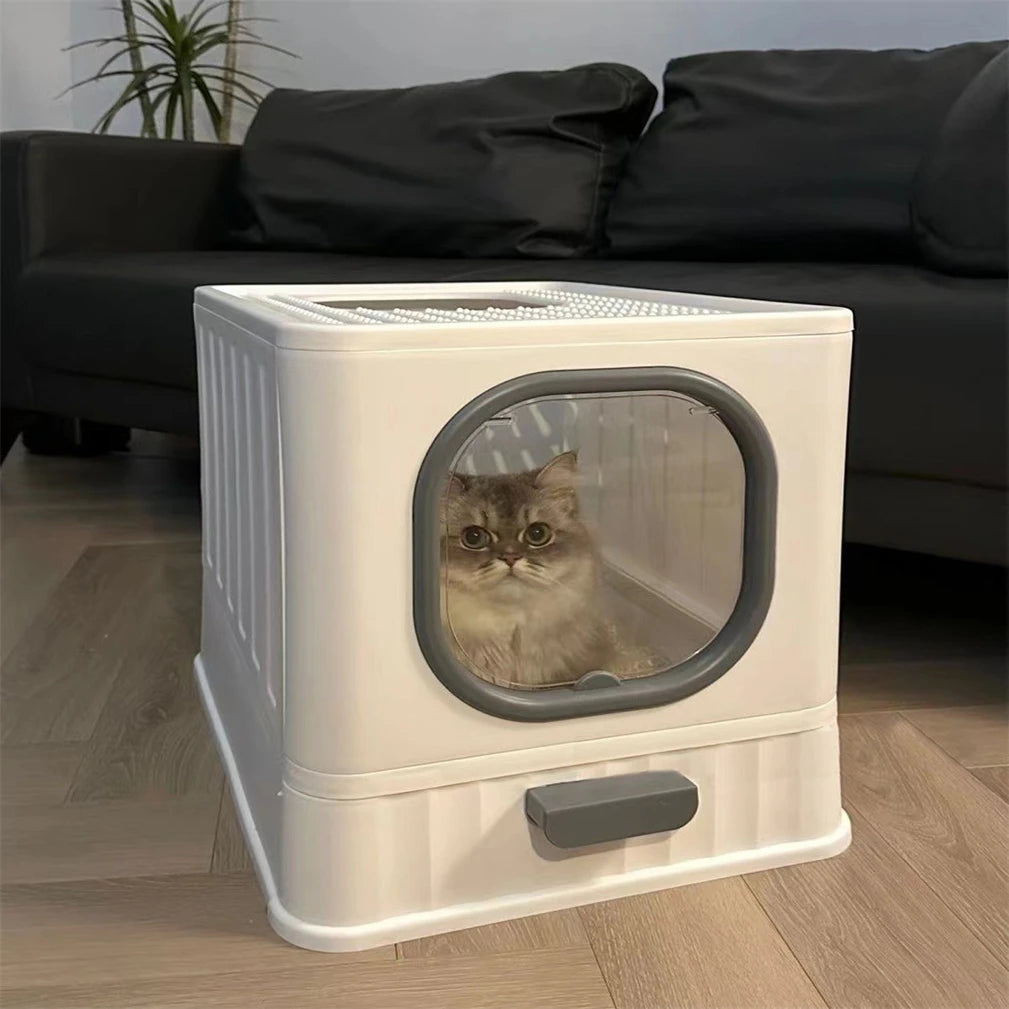 Leak Proof Enclosed Cat Litter Box Drawer Lid And Scoop