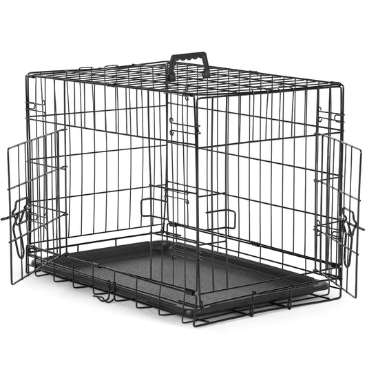 JHK Folding Metal Wire Dog Cage With Leak Proof Tray