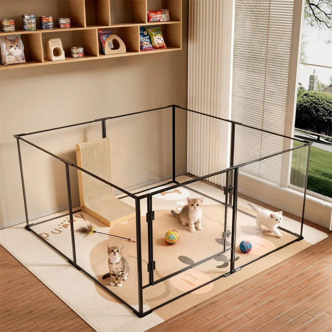Bingopaw Acrylic Dog Playpen Indoor Exercise Fence