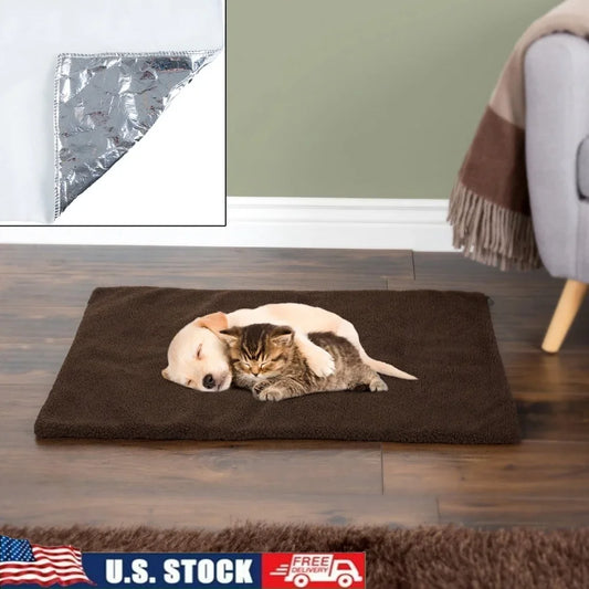 Self Heating Pet Pad For Dogs And Cats With Soft Washable Sherpa Cover