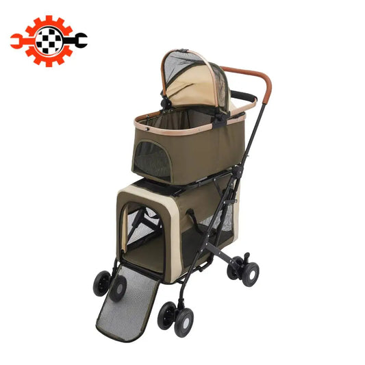 Bymaocar Foldable Pet Stroller For Small Medium Pets With Sunshade