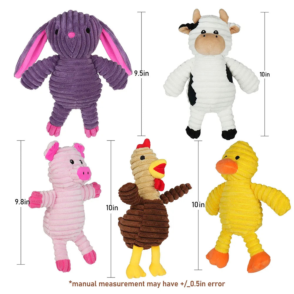Premium Plush Squeaky Dog Toys Assortment Pack For Pets