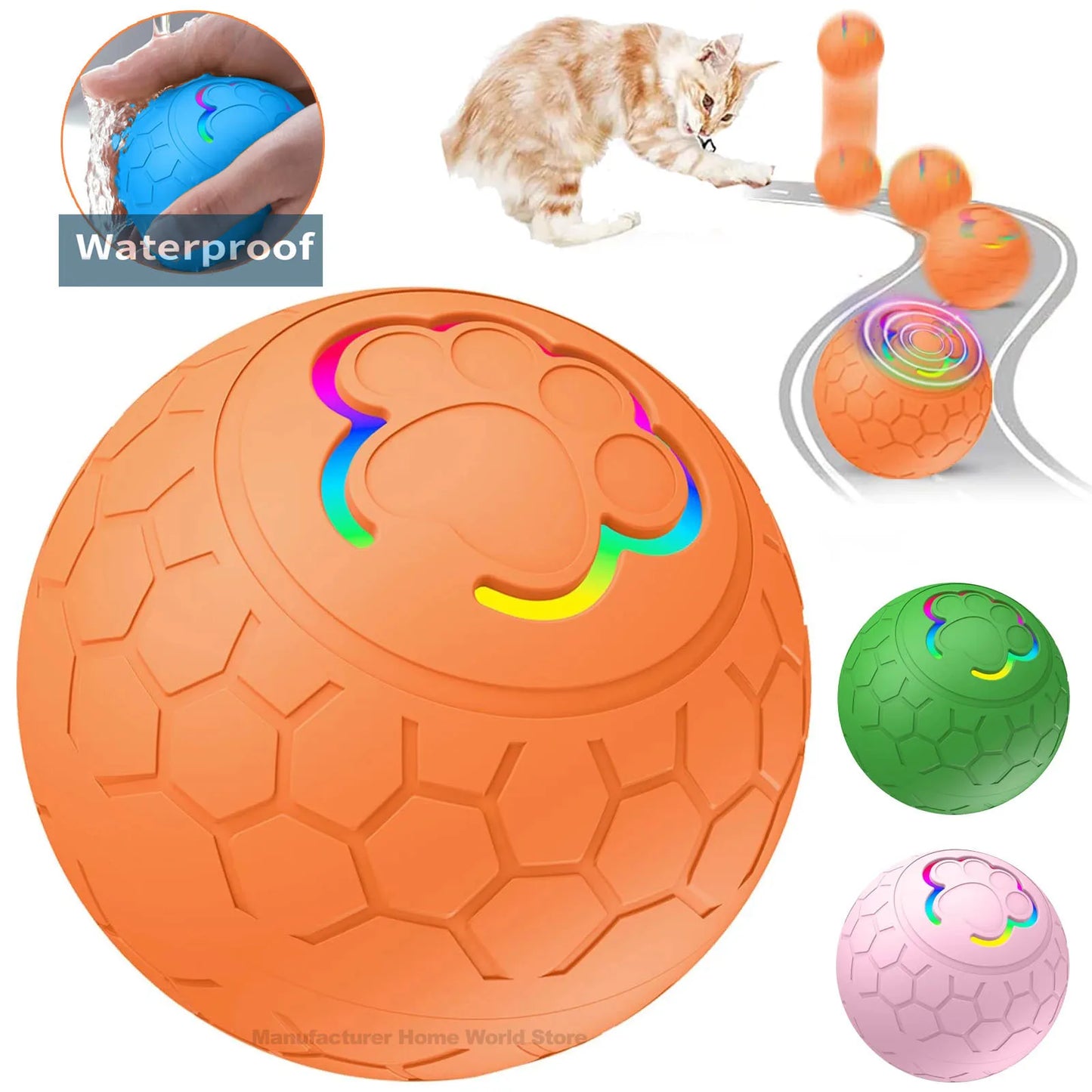 Electronic Interactive Dog Bouncing Ball With USB Charging RGB Lights
