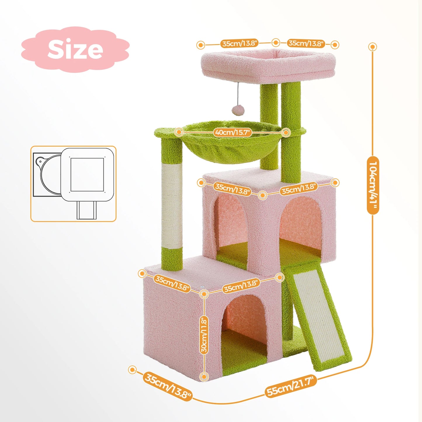 PAWZ Road Cat Tree With Condos And Sisal Scratching Pad