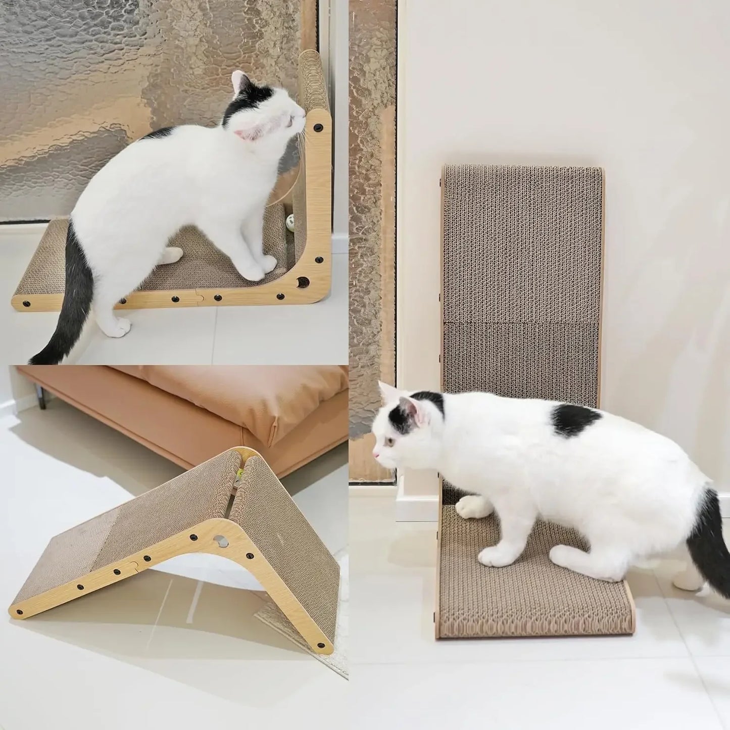 L Shape Cat Scratching Post Indoor Cardboard Furniture Protector