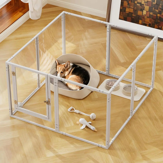 Acrylic Pet Playpen With Door For Indoor And Outdoor Use