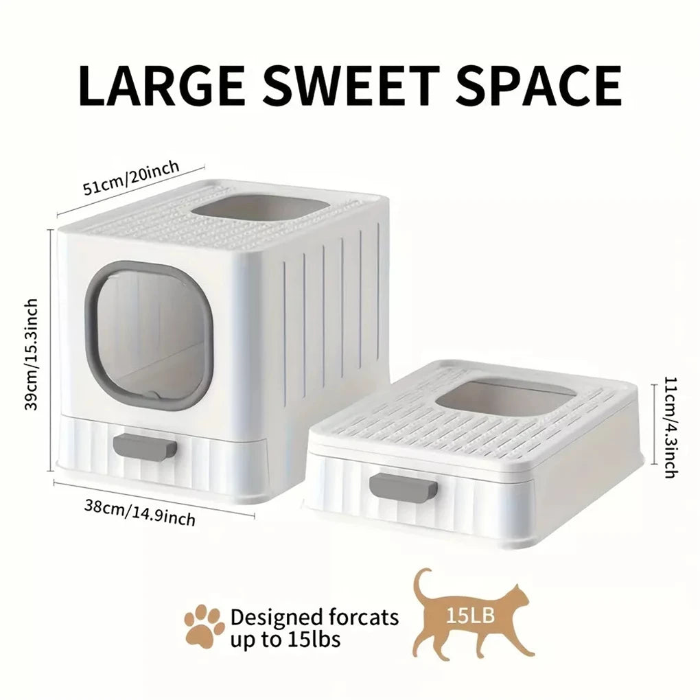 Leak Proof Enclosed Cat Litter Box Drawer Lid And Scoop