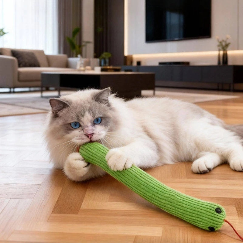 Cat Toy Snake Interactive Plush Chew Toy For Kitten Teeth
