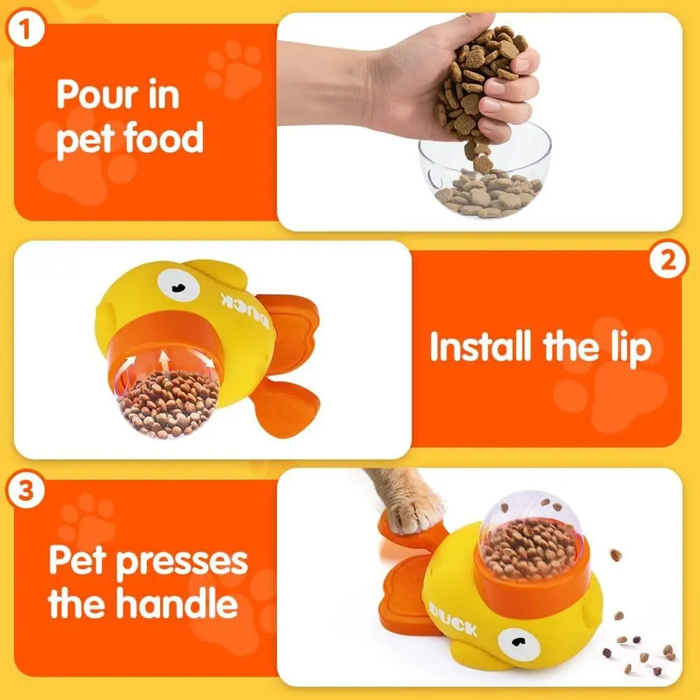 Interactive Cat Treat Dispenser And Puzzle Toy Slow Feeder