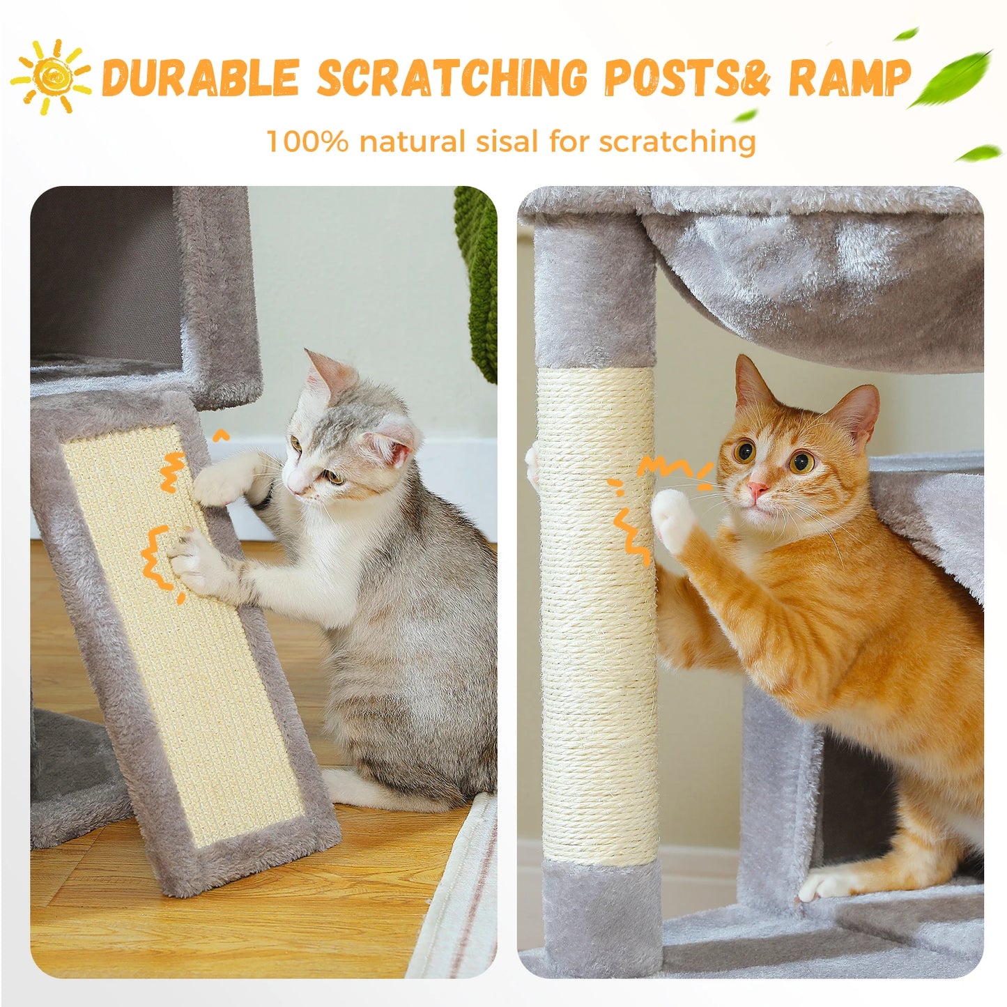 PAWZ Road Large Multi Level Cat Tree Tower With 2 Spacious Condos