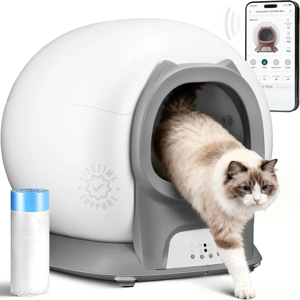 Self Cleaning Litter Box With Auto Safety Sensors For Cats