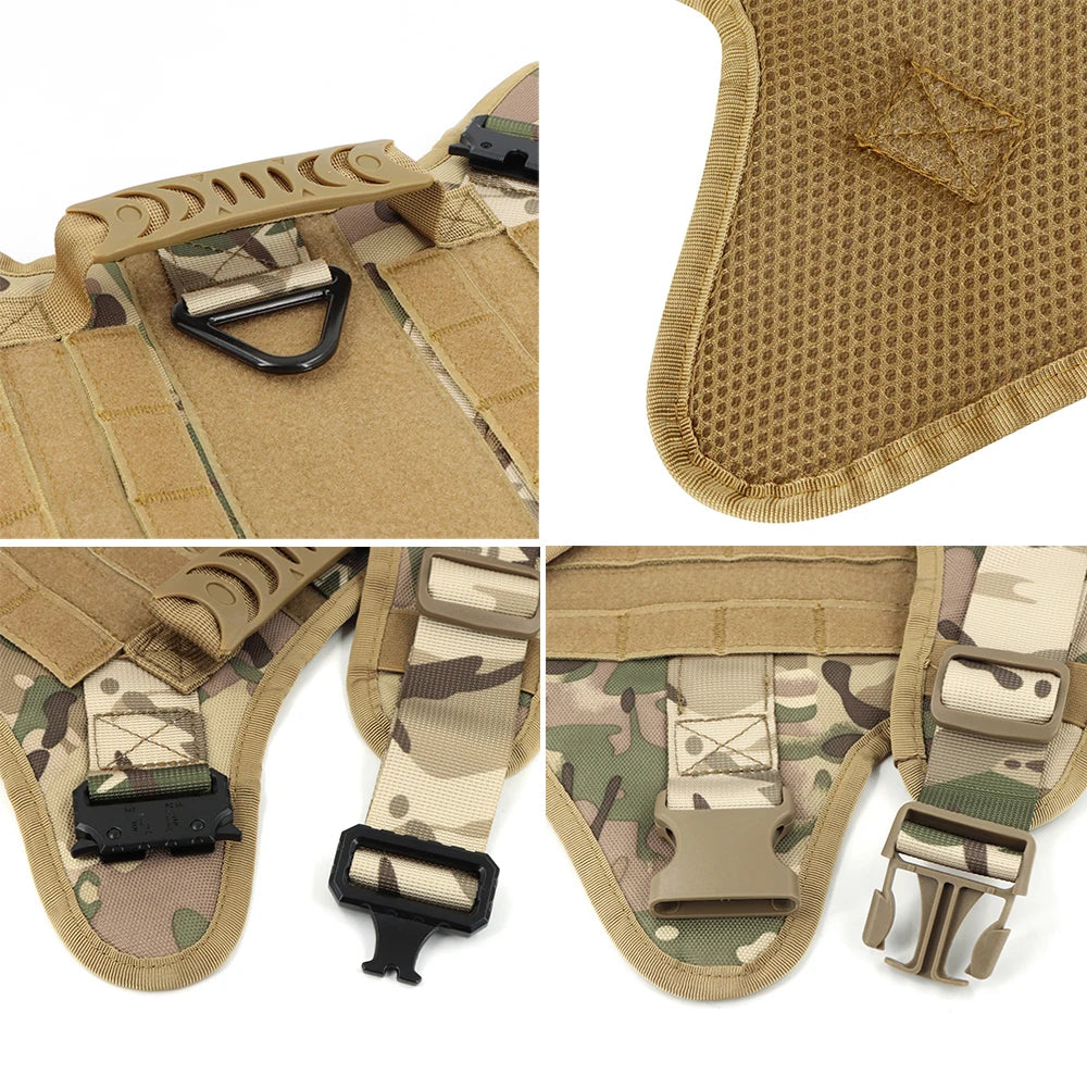 Tactical Dog Harness Leash Set For Large Dogs Vest Handle