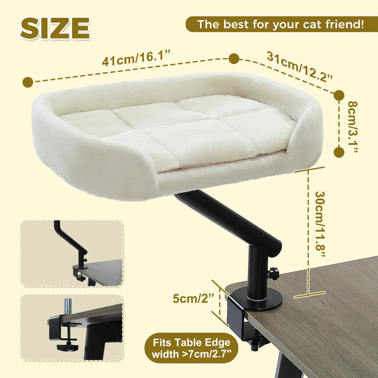 PAWZ Road Cat Desk Bed With Rotating Adjustable Stand
