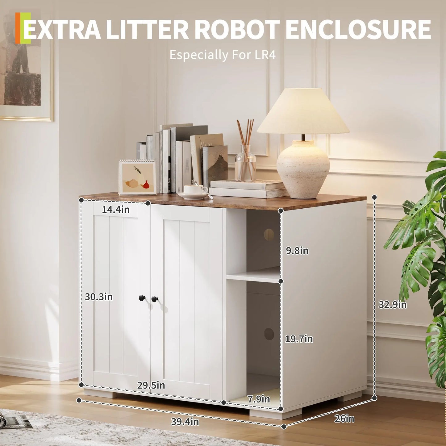 HiMISS Cat Litter Enclosure For Litter Robot 3 4 With Litter Collector