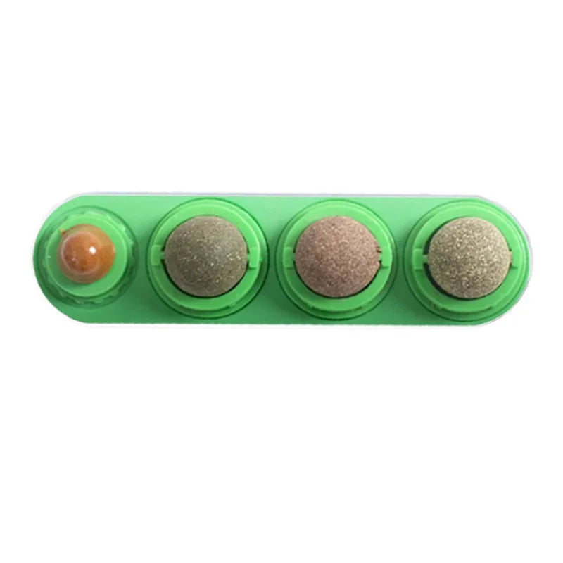 Rotating Catnip Silver Vine Toy for Dental Health Wall Mounted