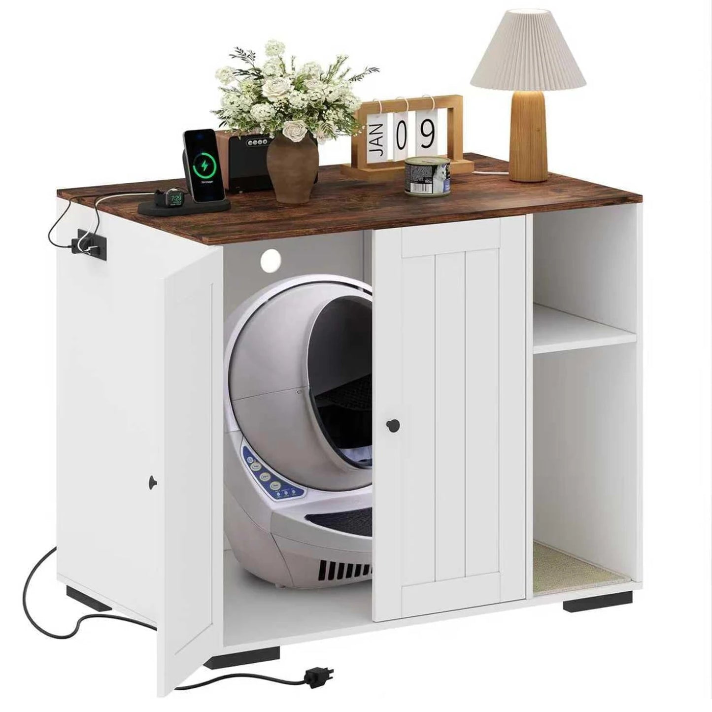 HiMISS Cat Litter Enclosure For Litter Robot 3 4 With Litter Collector